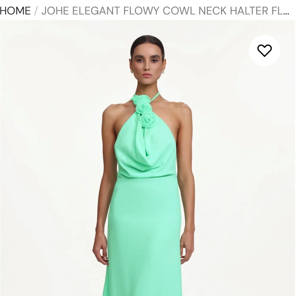 NWOT BELLA BARNETT MINT GREE MAXI COWL NECK DRESS